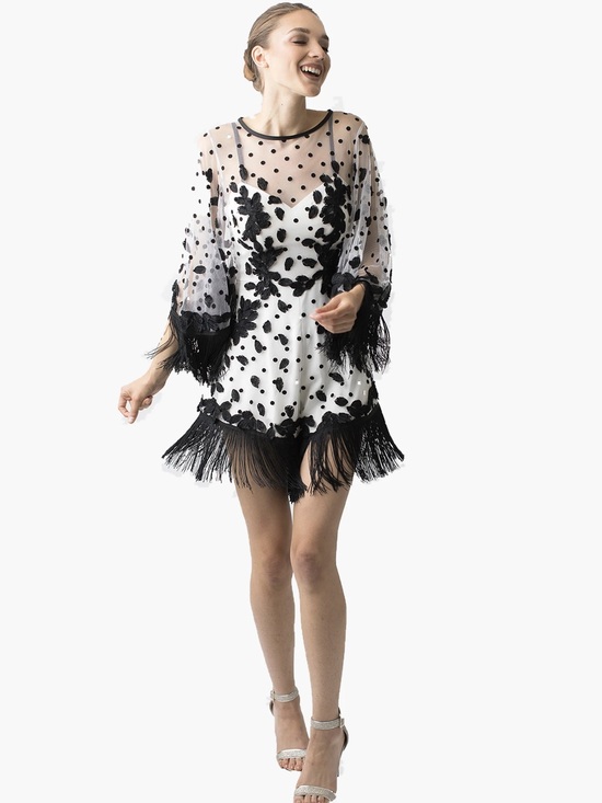 Pants - NARCES Embellished Alice Fringe Romper | Size 8